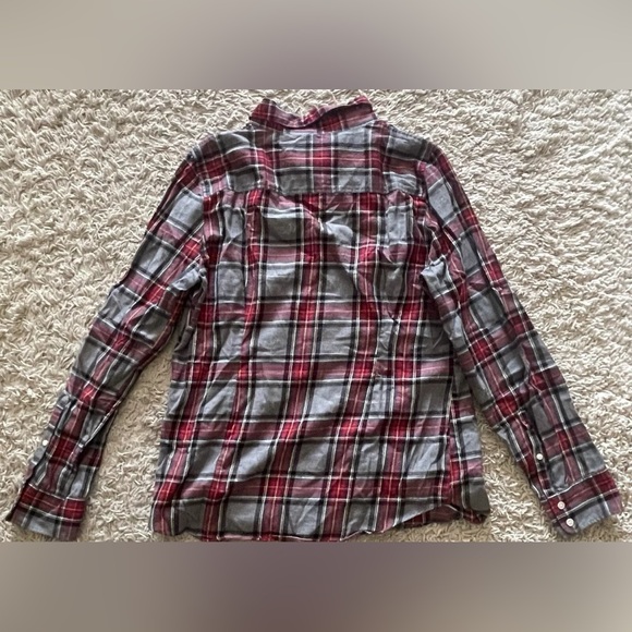 J.CREW J. CREW red gray long sleeve button down shirt top Large L - Picture 7 of 7